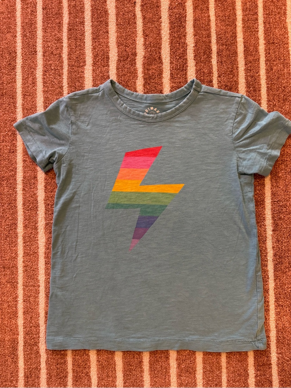 Kids Primary Brand Rainbow Bolt Graphic Tee - Blue